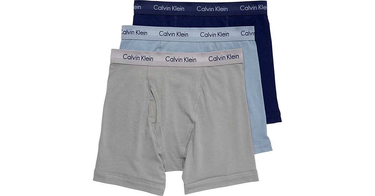 Calvin Klein Blue Classic Fit Cotton Stretch Boxer Briefs 3 Pack Mens Sale Mens Wearhouse 4404