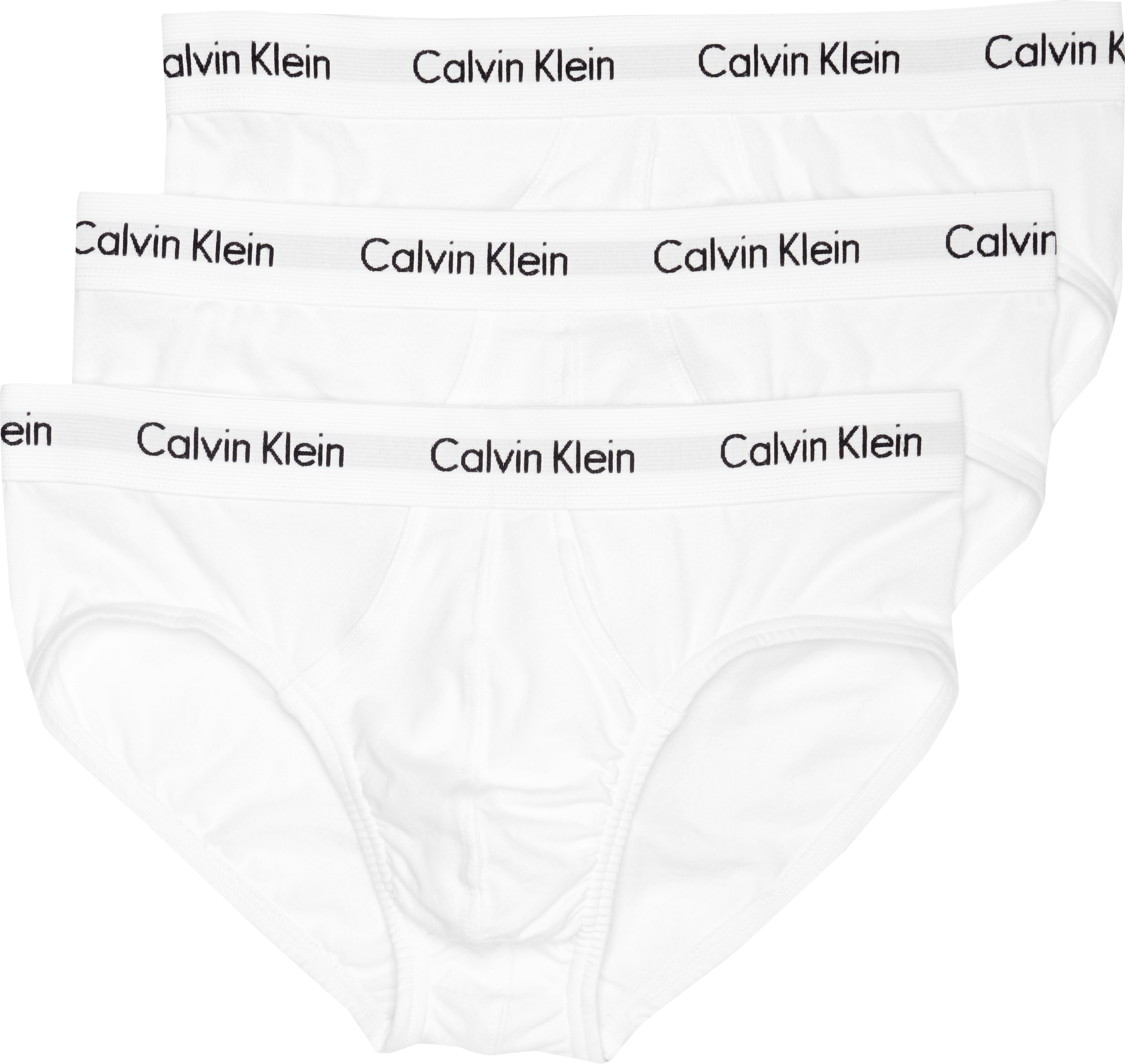 Calvin Klein White Classic Fit Cotton Stretch Hip Briefs, 3-Pack - Men ...