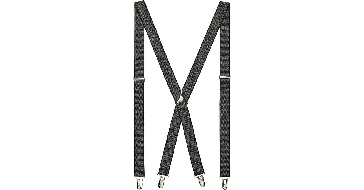 Egara Black Herringbone Clip Suspenders Men's Sale Men's Wearhouse