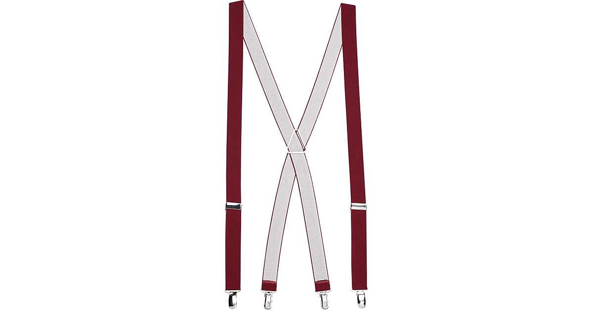 Egara Burgundy Clip Suspenders Men's Accessories Men's Wearhouse