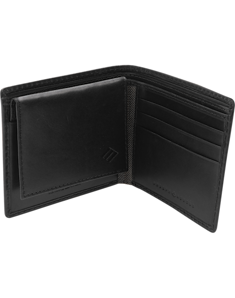 Joseph Abboud Genuine Leather Smooth Classic Men's Bi-Fold Wallet (Black)