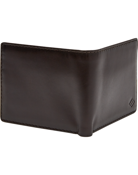 Joseph Abboud Mens Smooth Genuine Leather Classic Bi-Fold Wallet with Removable ID Holder (Brown)