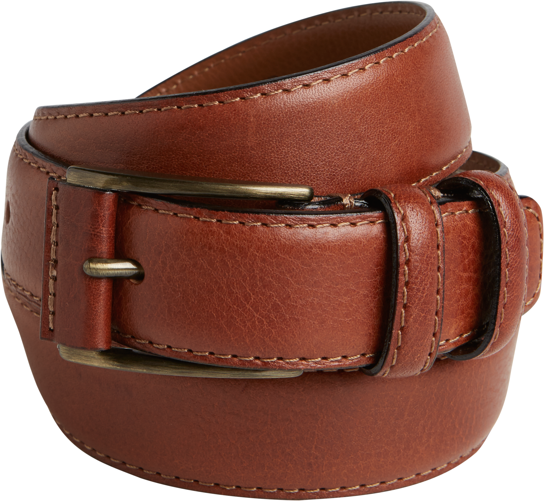 cognac belt and shoes