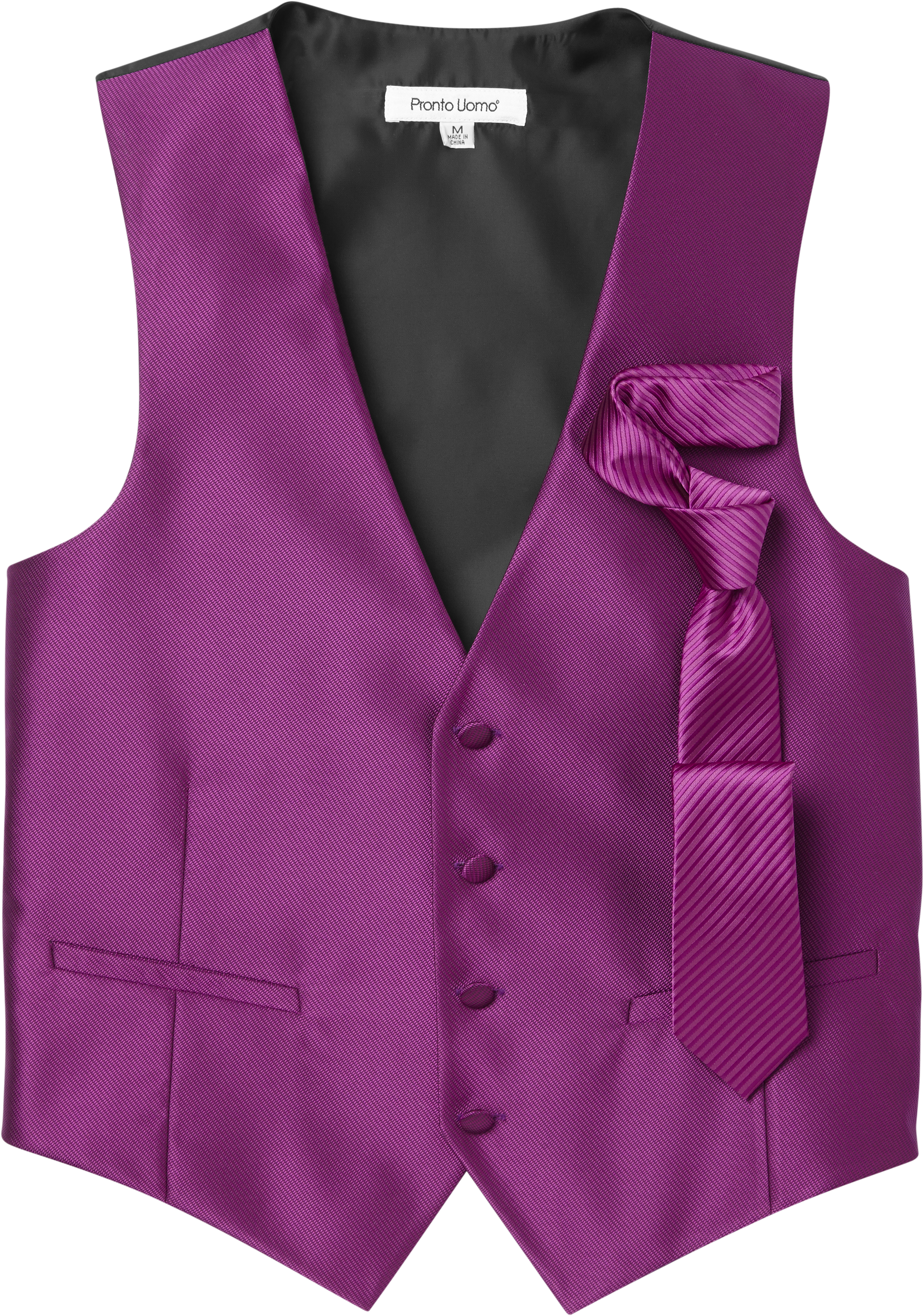 Pronto Uomo Rose Classic Fit Formal Vest with Euro Tie - Men's Suits ...