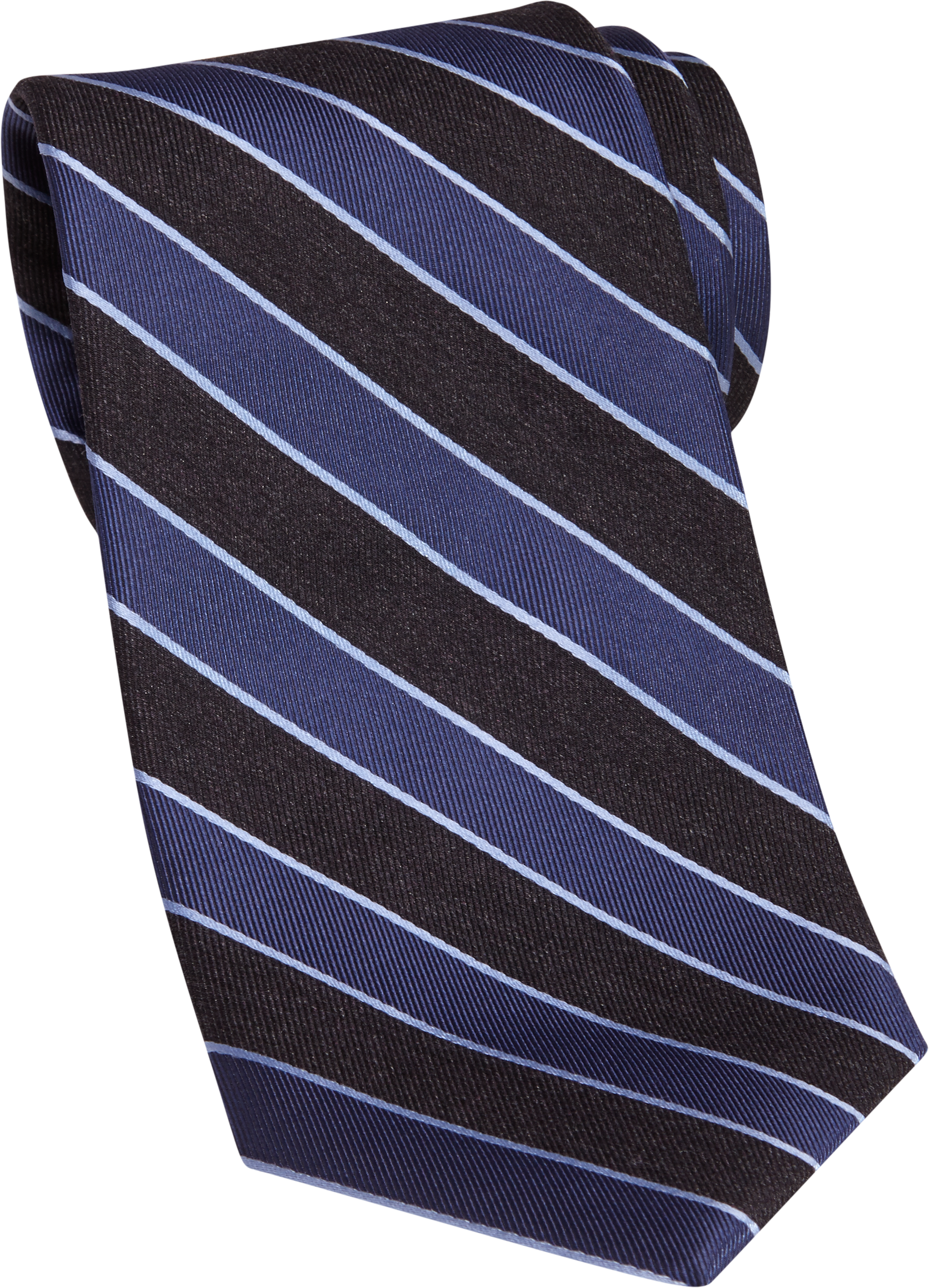 Tommy Hilfiger Blue And Black Stripe Narrow Tie Mens Brands Mens