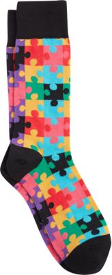 Egara Mulitcolor Puzzle Pieces Dress Socks 1 Pair Men S Accessories Men S Wearhouse