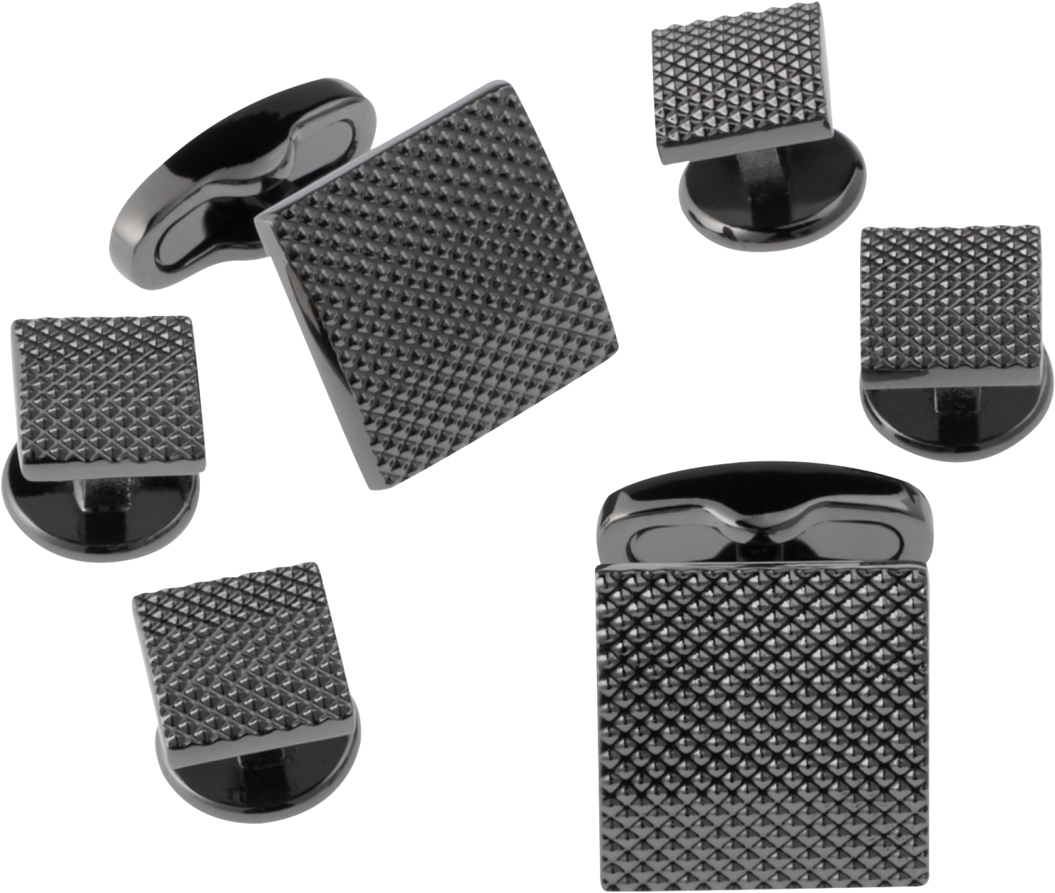Mens All Sale, Sale - BLACK by Vera Wang Gunmetal Cufflinks & Studs Set - Men's Wearhouse