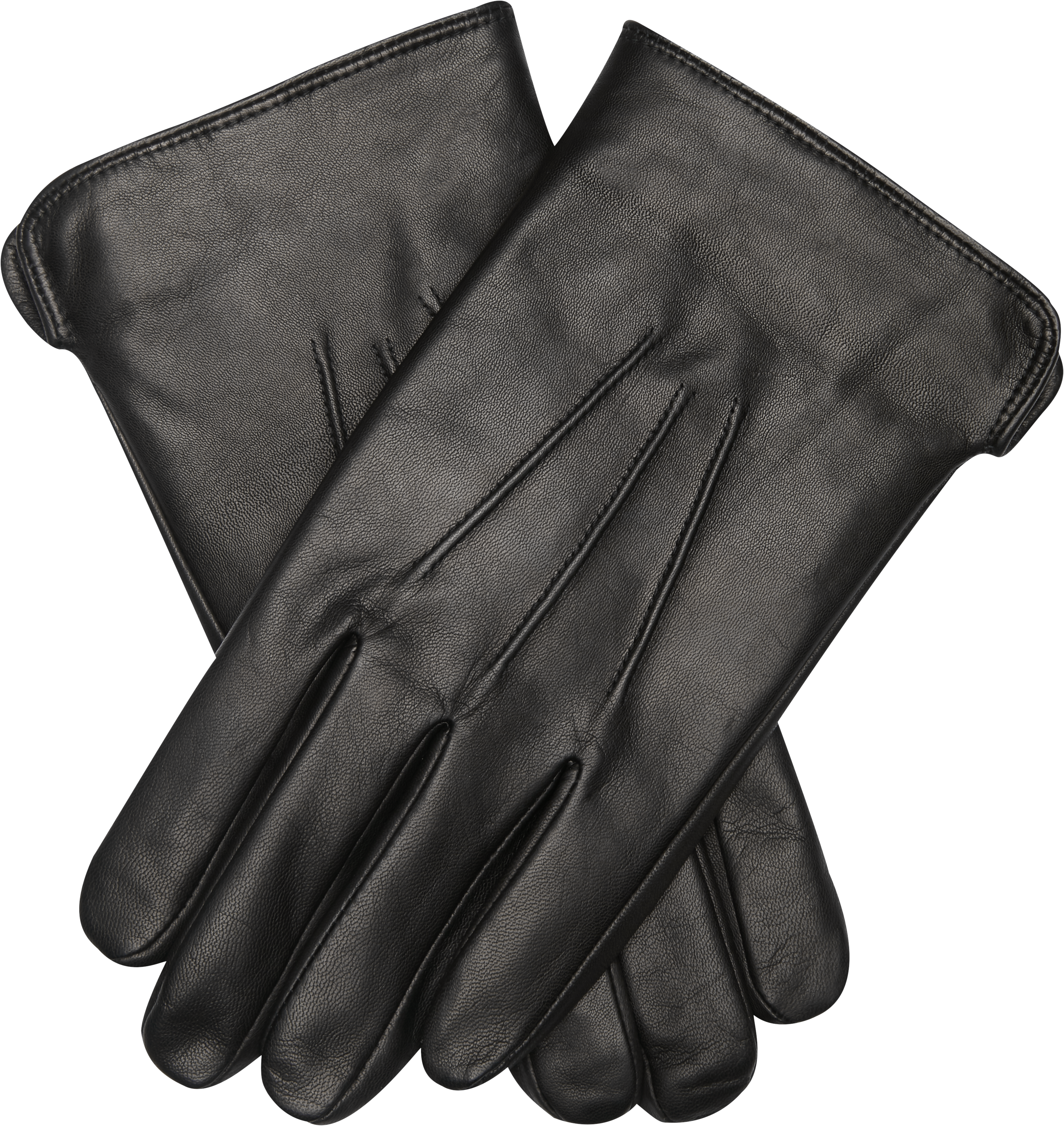 soft black leather gloves