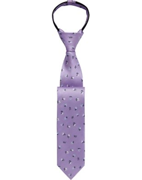 Joseph Abboud Boys Lavender Floral 14-Inch Zippered Tie - Men&#39;s Sale | Men&#39;s Wearhouse