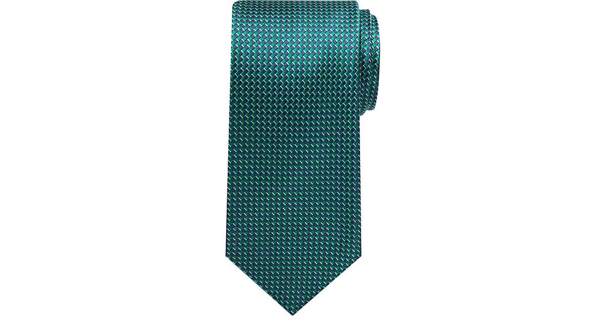 Nautica Green Mini Check Narrow Tie - Men's Brands | Men's Wearhouse