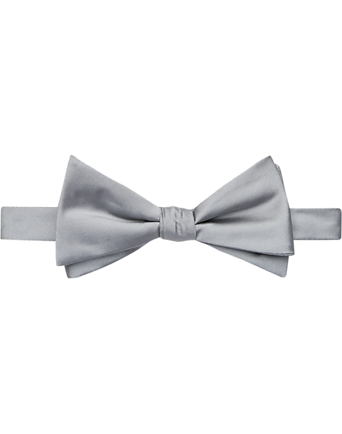New formal men's pre tied Bow tie plaid & checkers formal wedding party gray