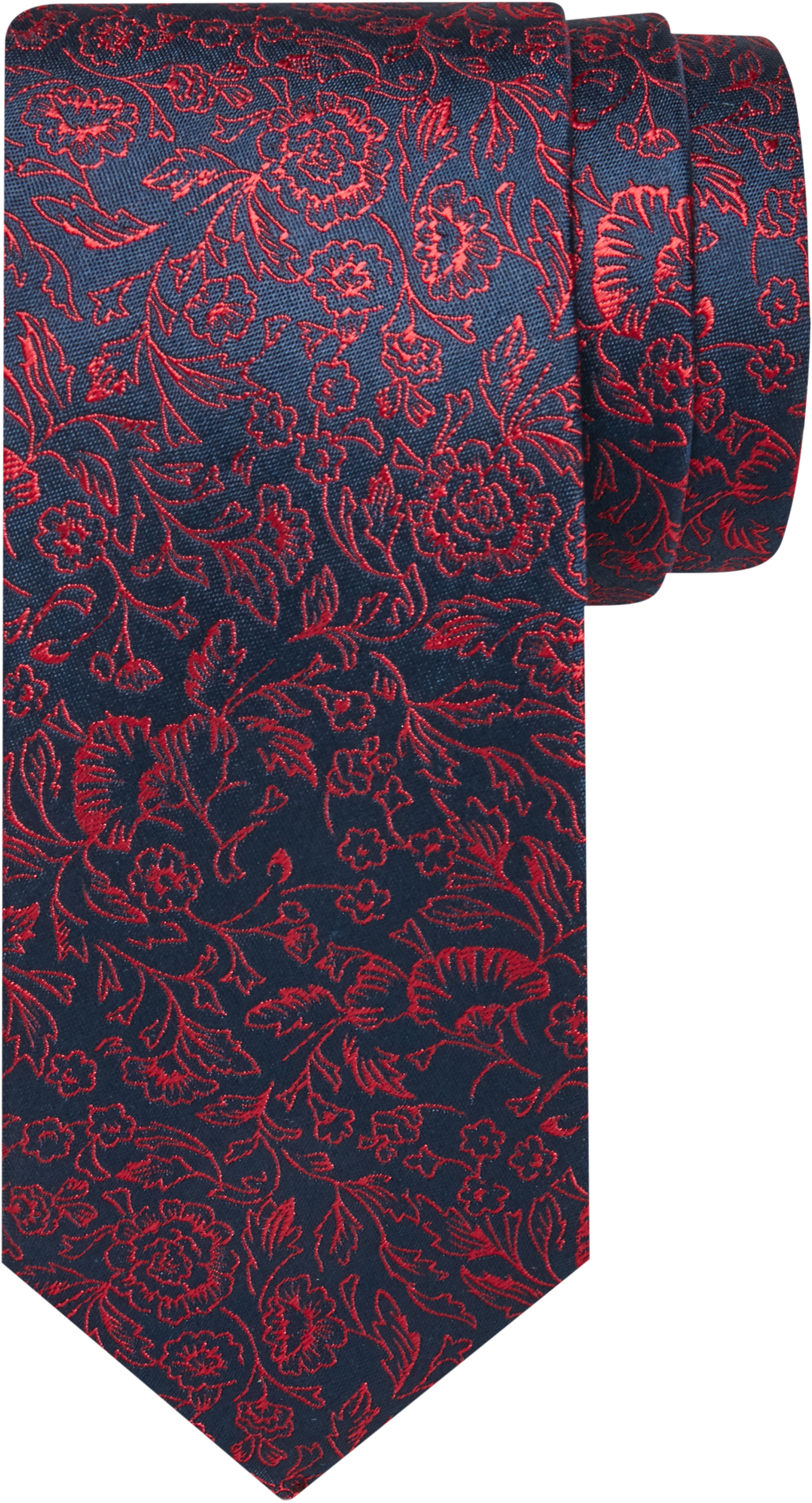 Egara Red And Navy Floral Narrow Tie Mens Brands Mens Wearhouse