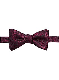 Mens Ties, Accessories - Egara Pre-Tied Bow Tie, Burgundy Floral - Men's Wearhouse