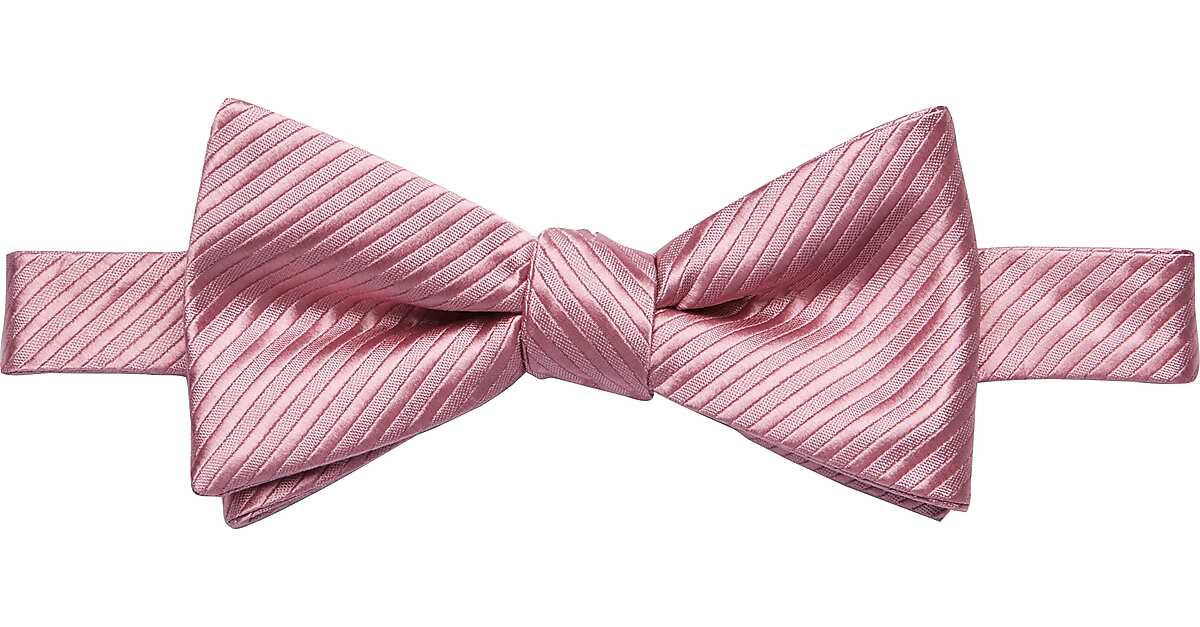 Egara Pre-Tied Bow Tie, Pink Stripe - Men's Featured | Men's Wearhouse