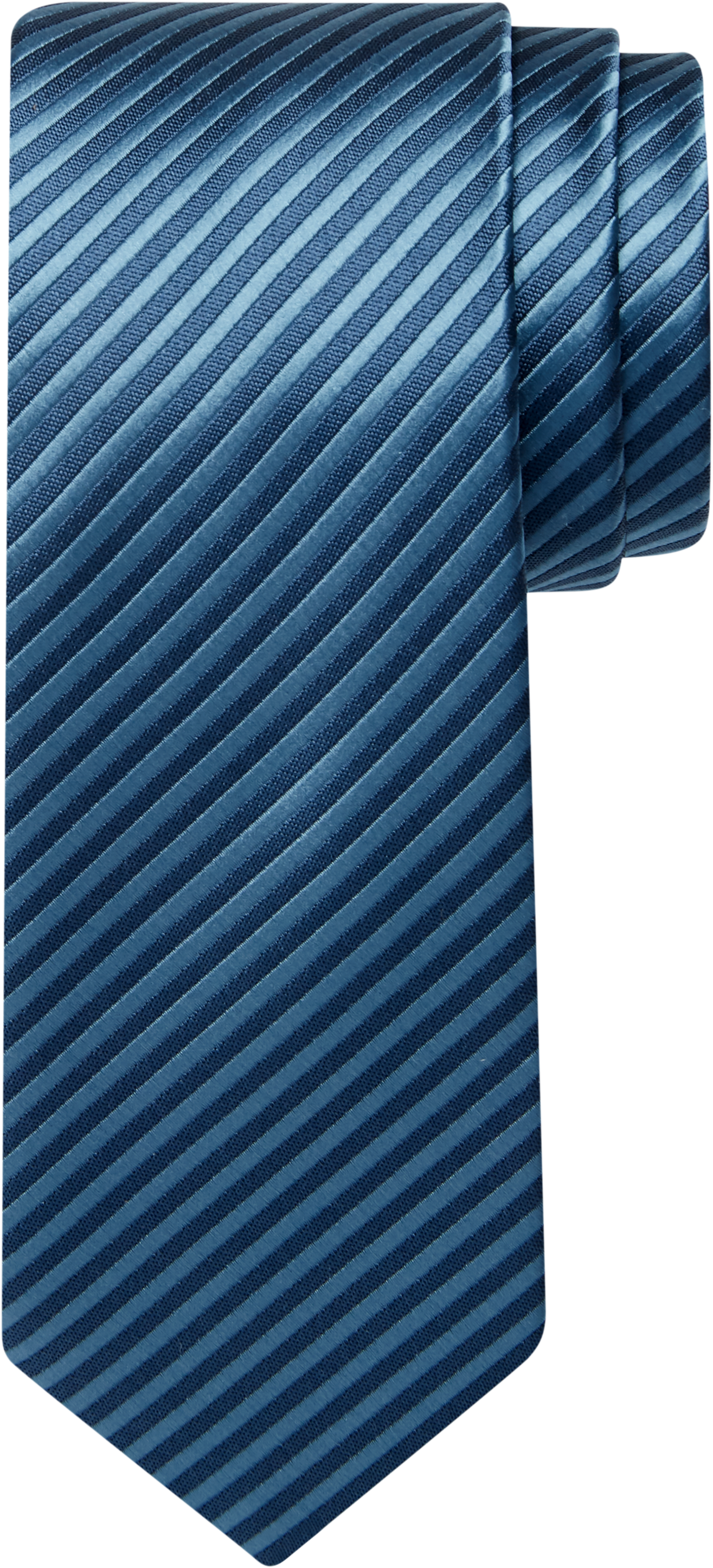 Egara Blue Stripe Skinny Tie - Men's Accessories | Men's Wearhouse