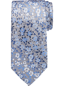 Mens Accessories - Pronto Uomo Narrow Tie, Light Blue Floral - Men's Wearhouse