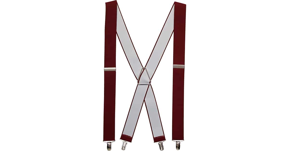 Egara Burgundy Clip Suspenders Men's Brands Men's Wearhouse