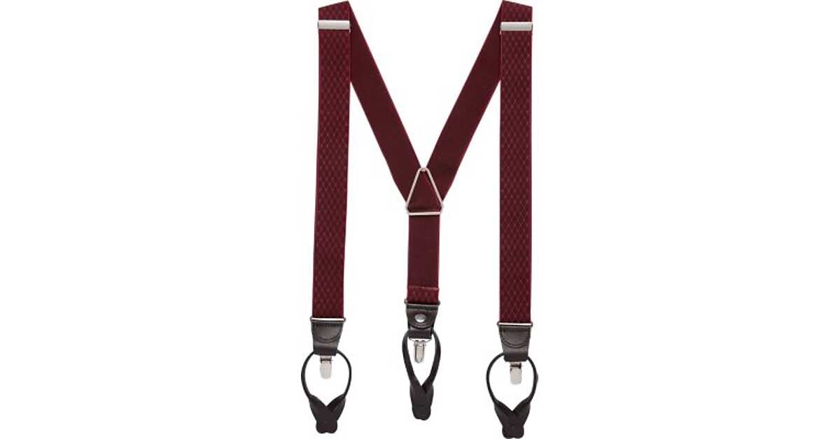 Leather End Wine Navy Natural Stripe Trouser Braces Mens Suspenders 