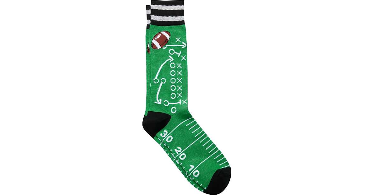 Egara Green Football Playbook Socks, 1 Pair Men's Sale Men's Wearhouse
