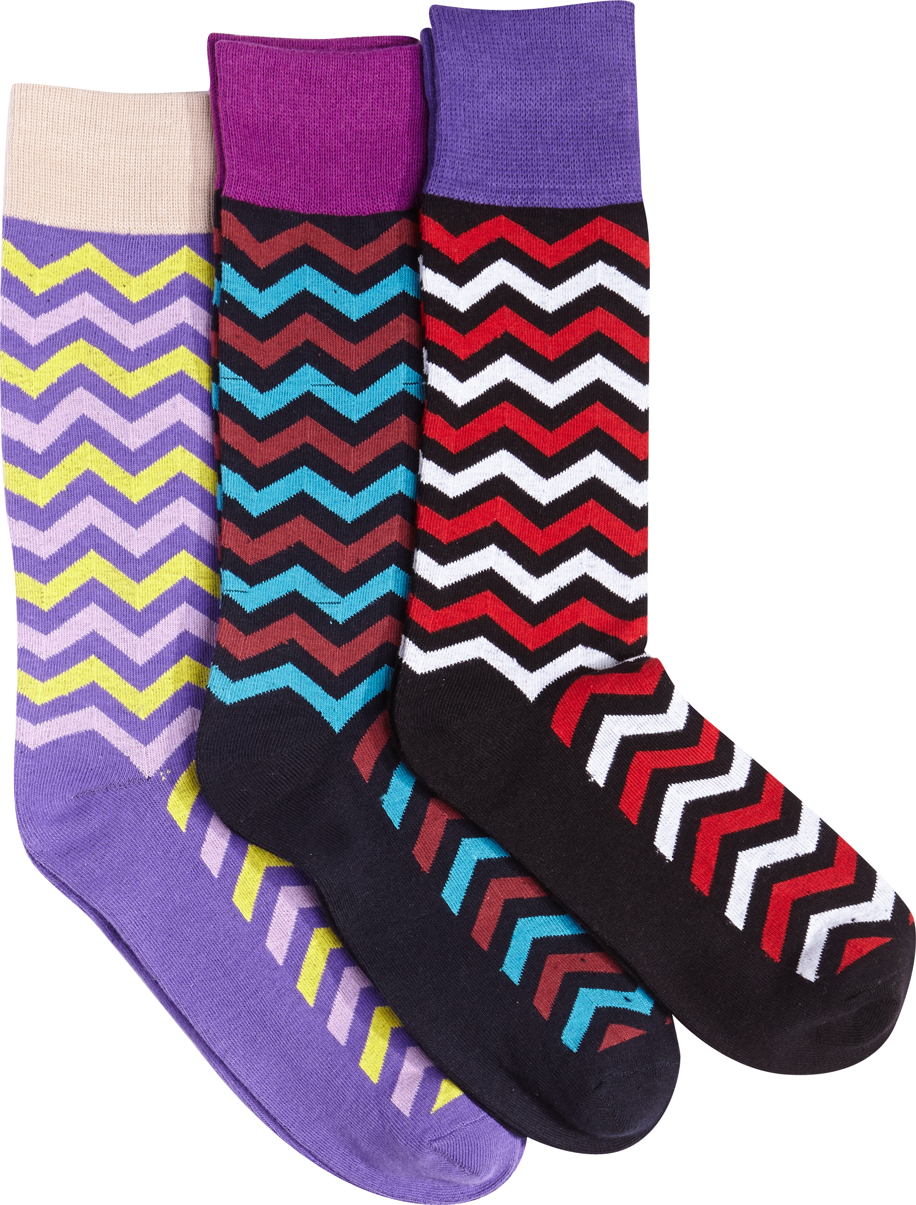 Egara Multicolor Zigzag Three Pack Socks Men S Accessories Men S Wearhouse