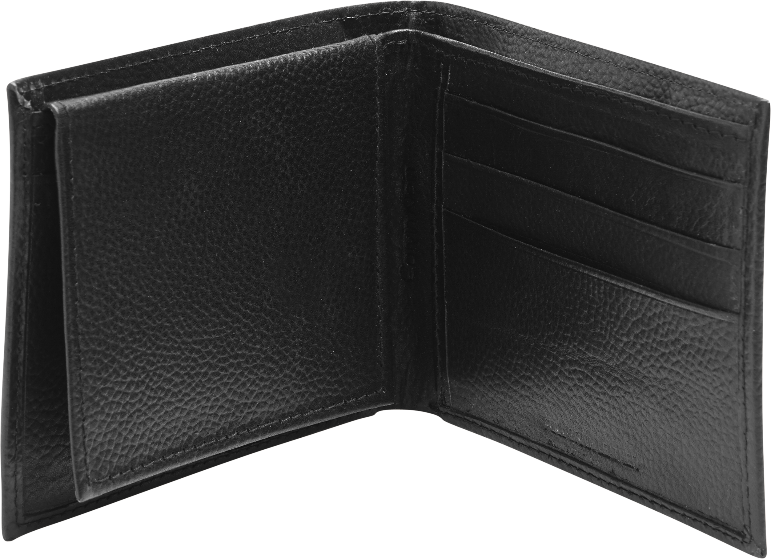 Calvin Klein Black Pebbled Leather Passcase Wallet - Men's Brands | Men ...