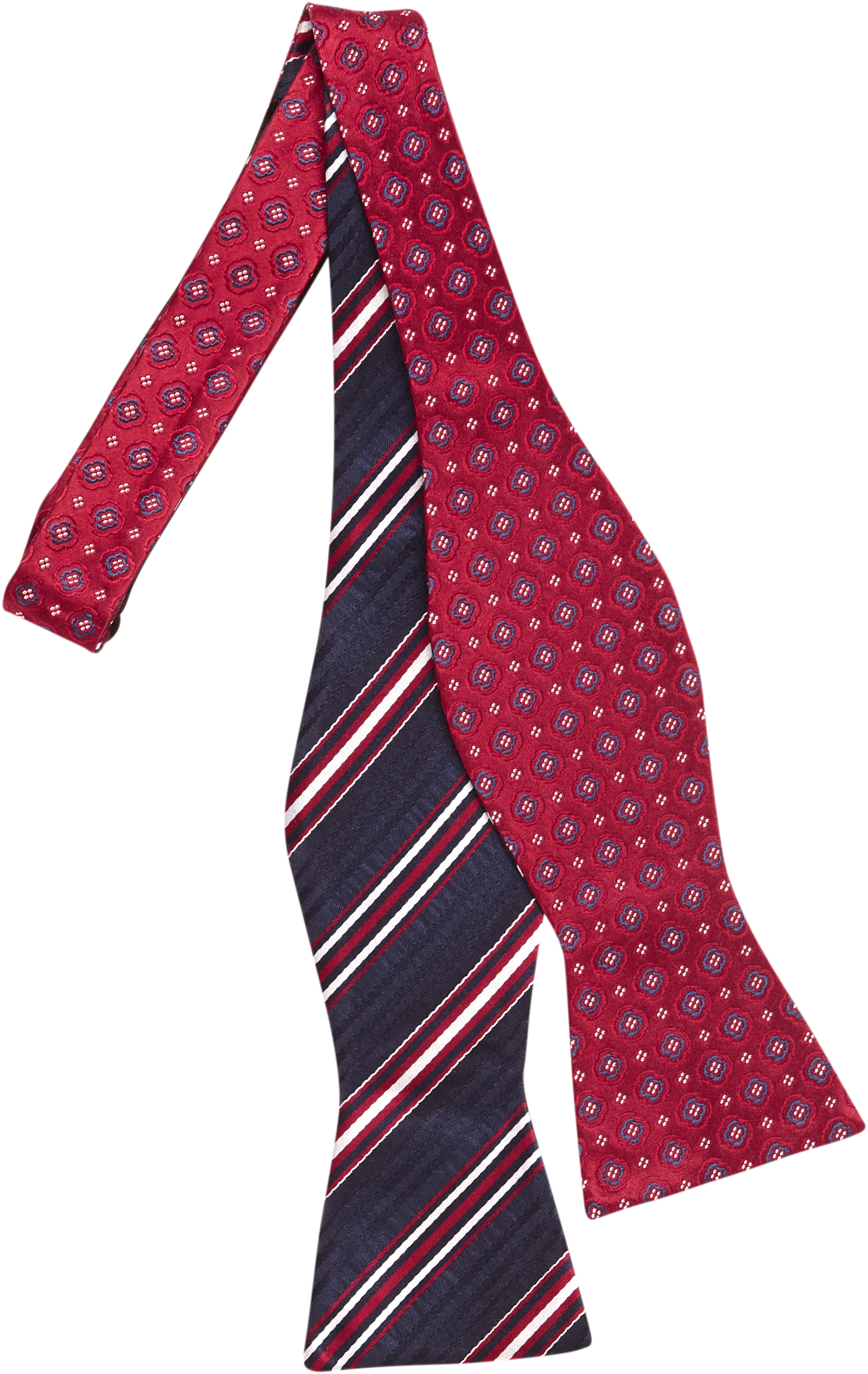 Egara Red Medallion & Stripe Reversible Bow Tie - Men's Brands | Men's ...