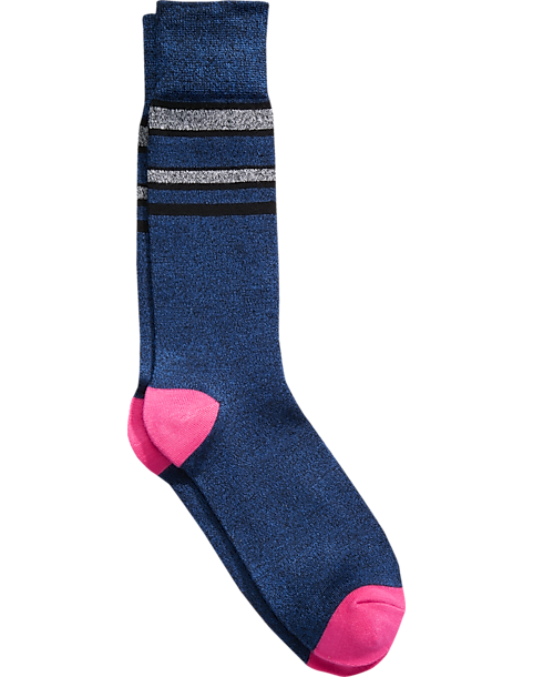 Egara Blue & Pink Stripe Socks, 1 Pair - Men's Accessories | Men's ...