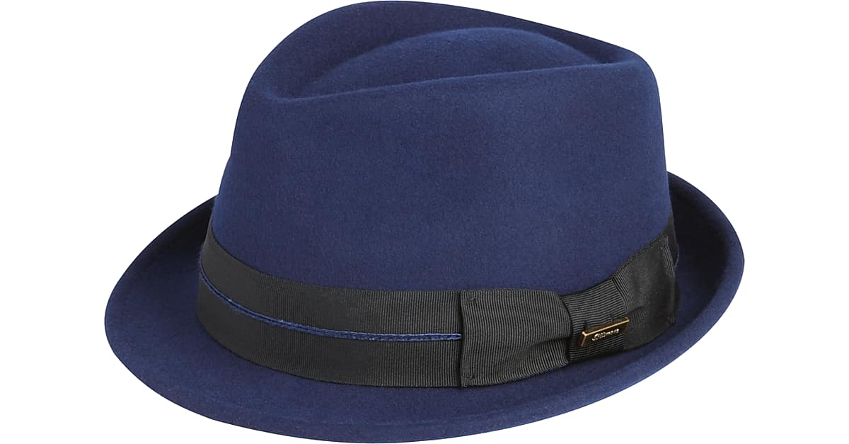 Biltmore Navy Wool Fedora Men's Brands Men's Wearhouse
