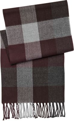 burgundy and gray scarf