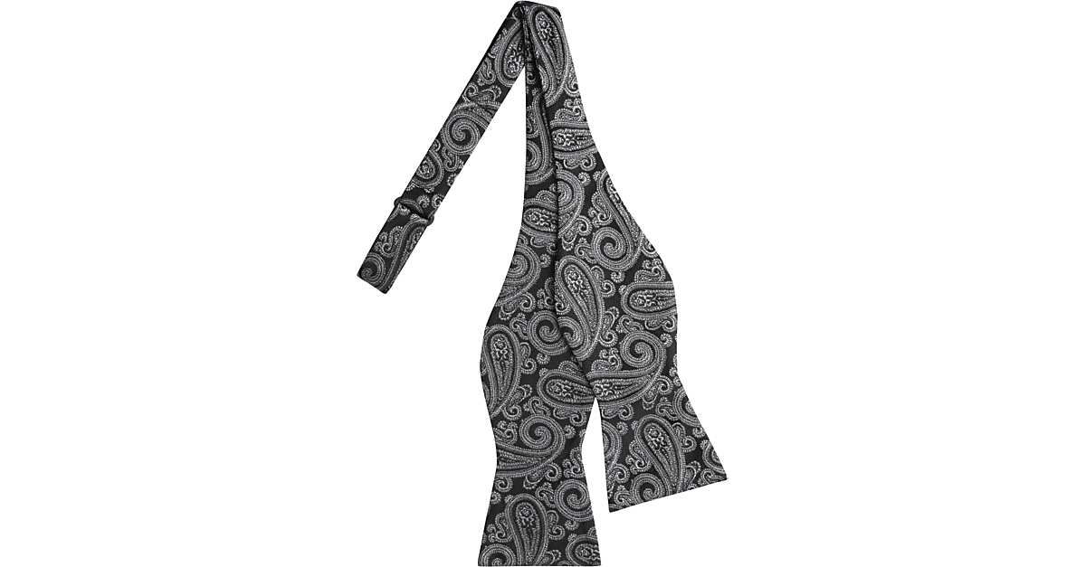 Joseph Abboud Black Paisley Silk SelfTie Bow Tie Men's Accessories