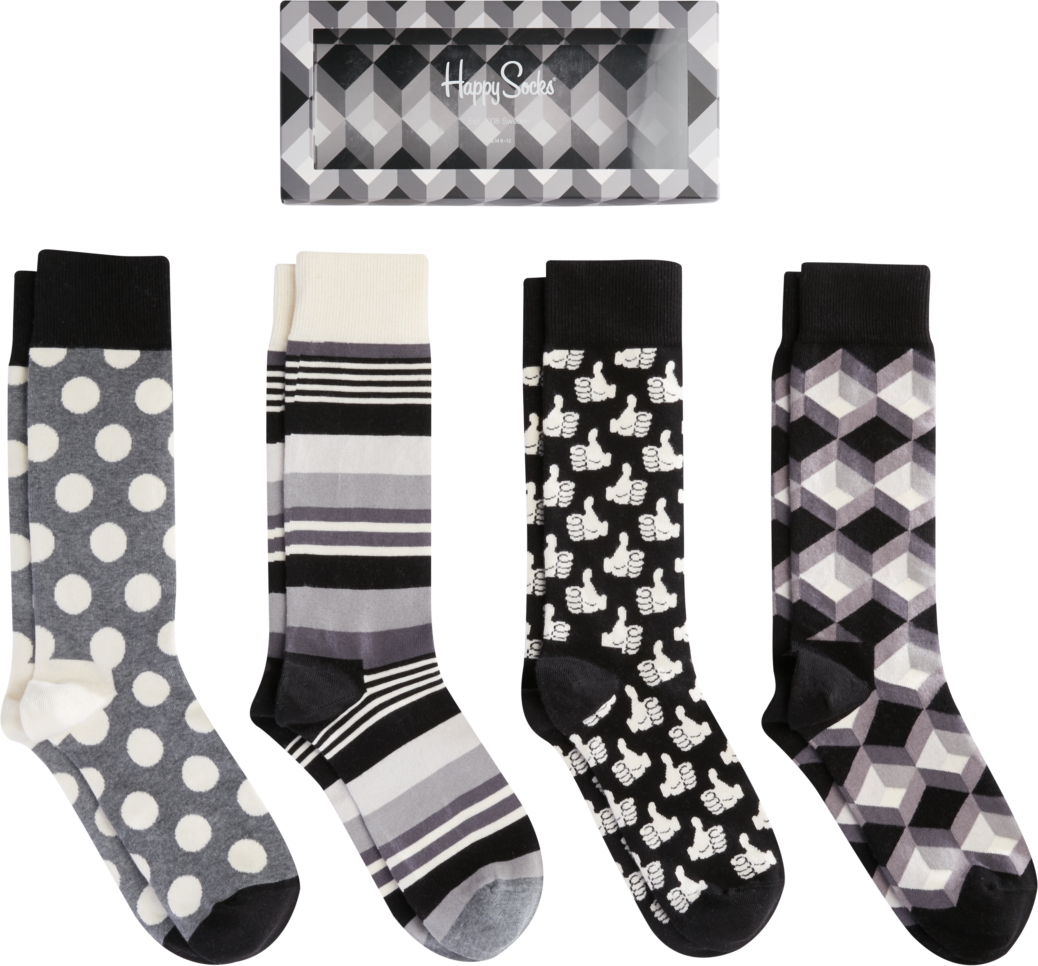 mens black and white socks