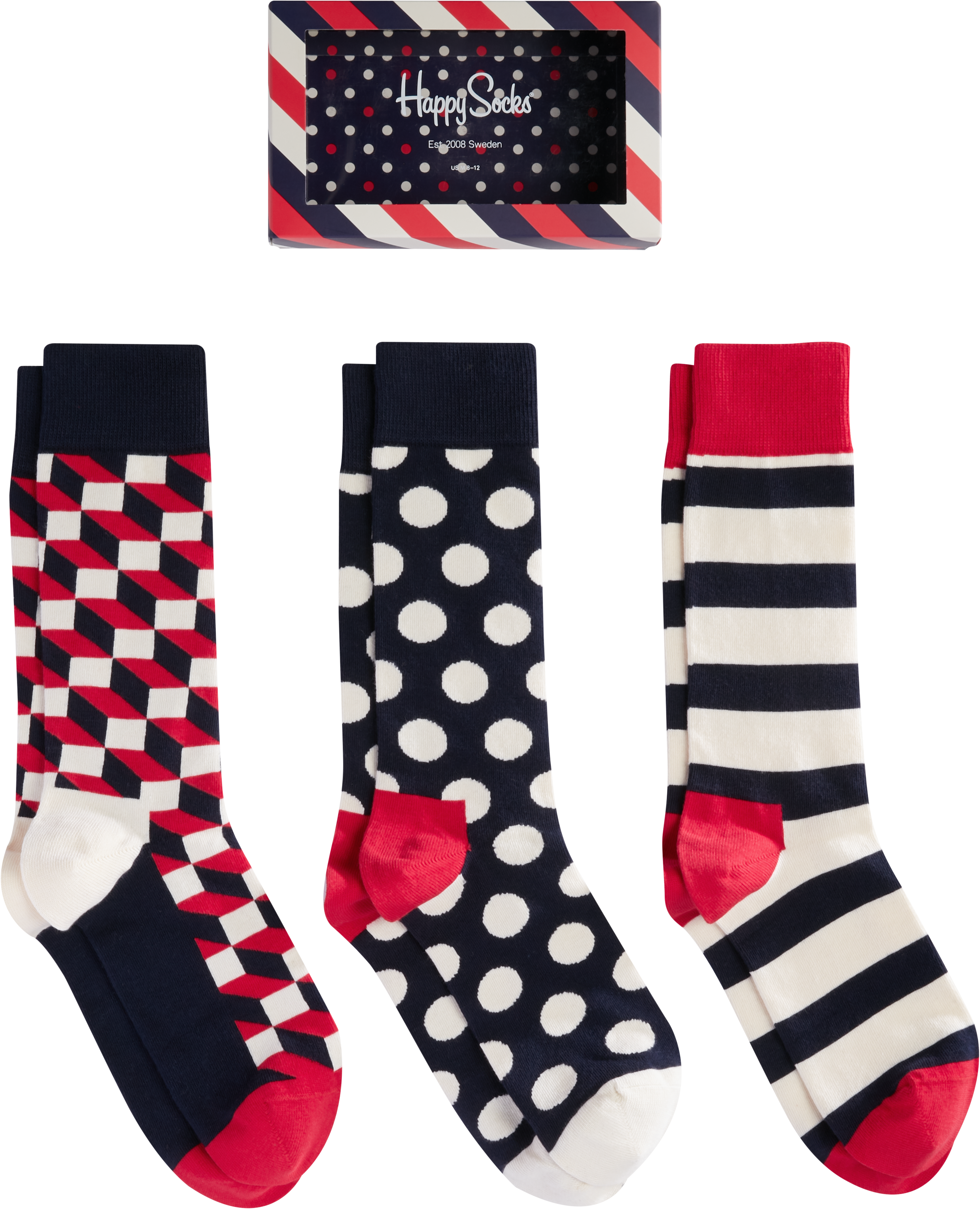 Happy Socks 3 Pack Classic Multi Color Socks Gift Men S Accessories Men S Wearhouse