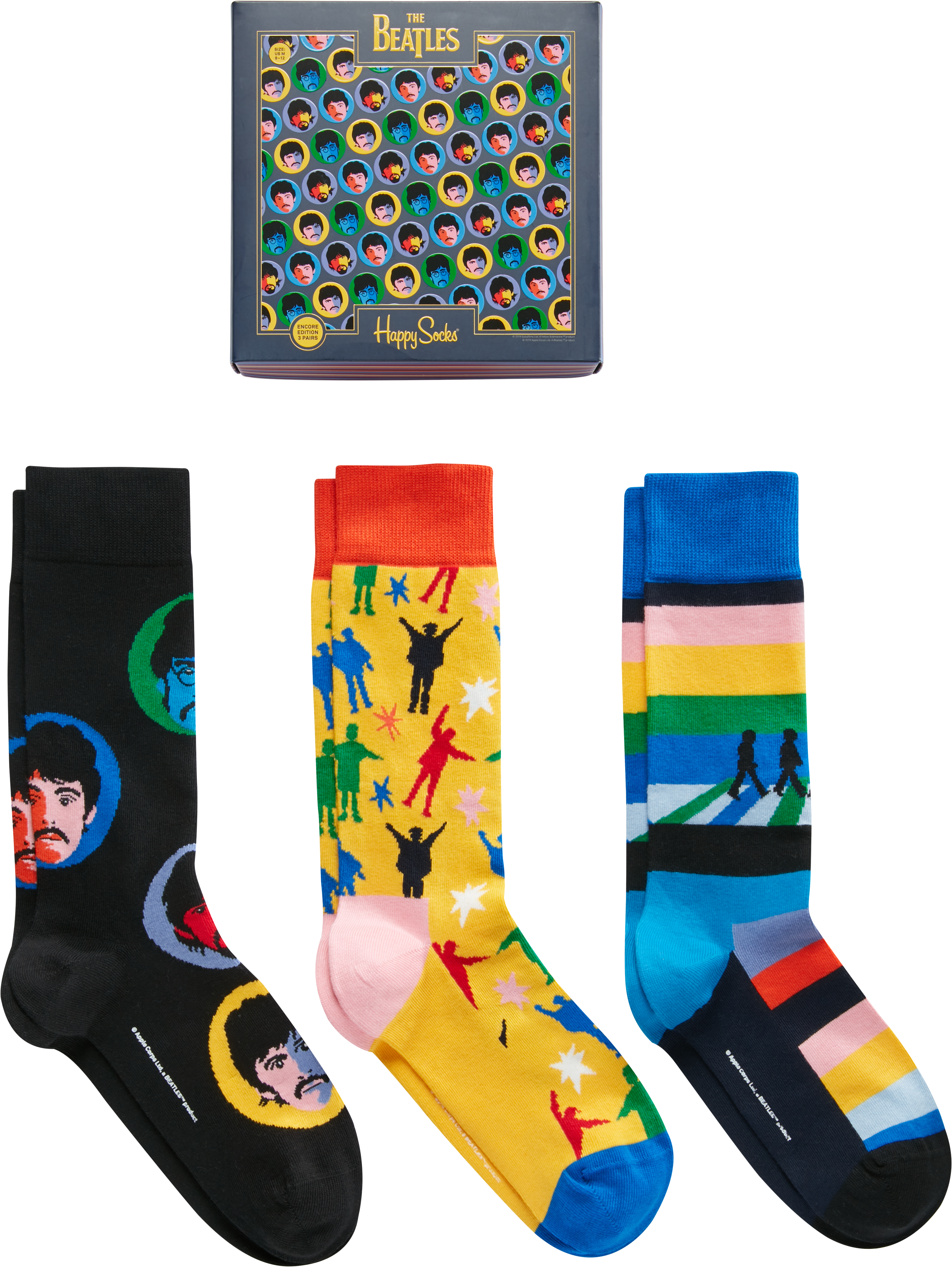 Happy Socks The Beatles Socks 3 Pack Men S Accessories Men S Wearhouse