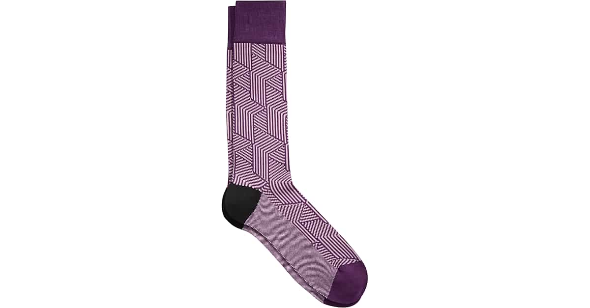 Alfani Men's Triangle Hex Socks Purple One size fits most 