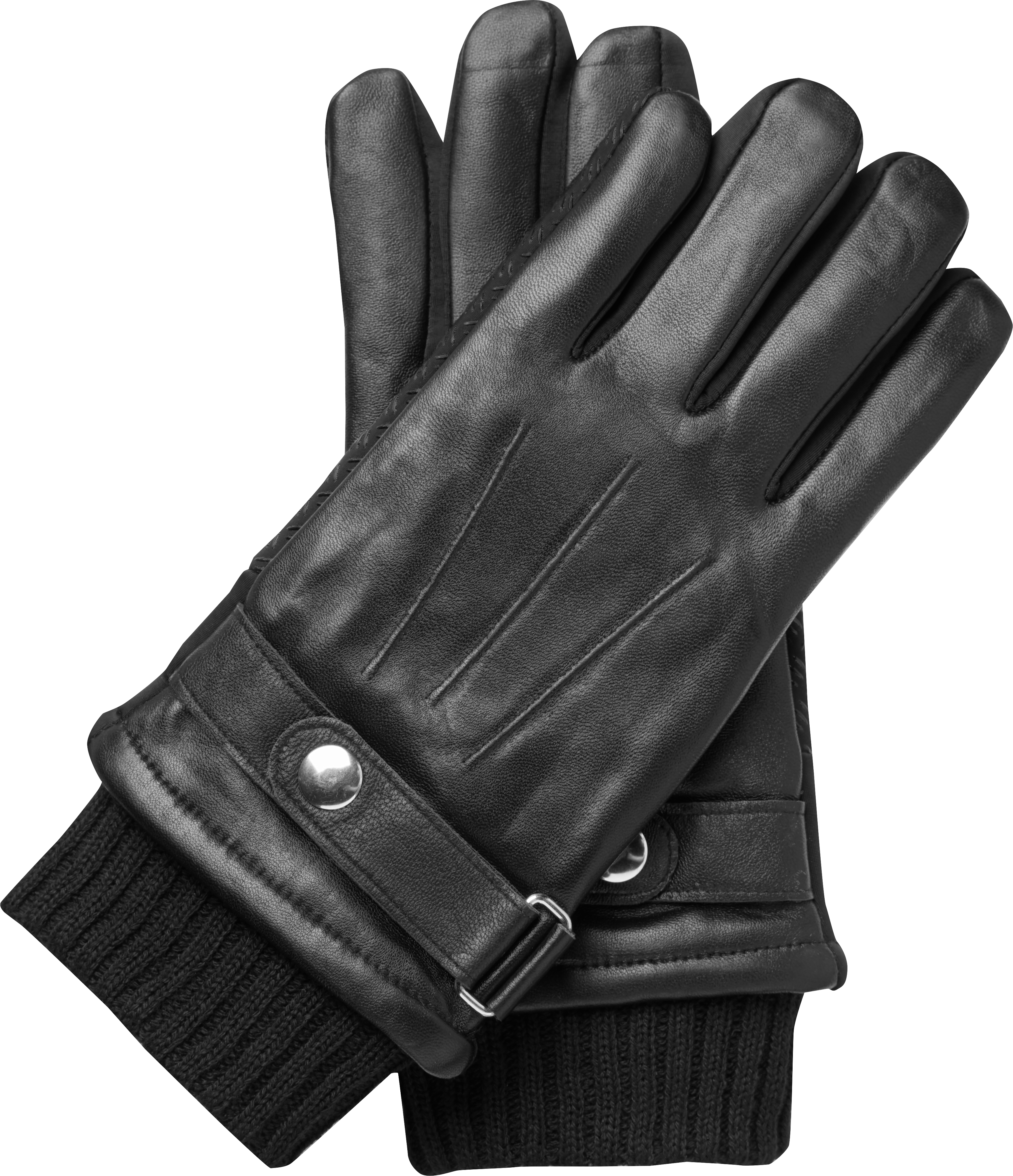 mens black leather touchscreen gloves