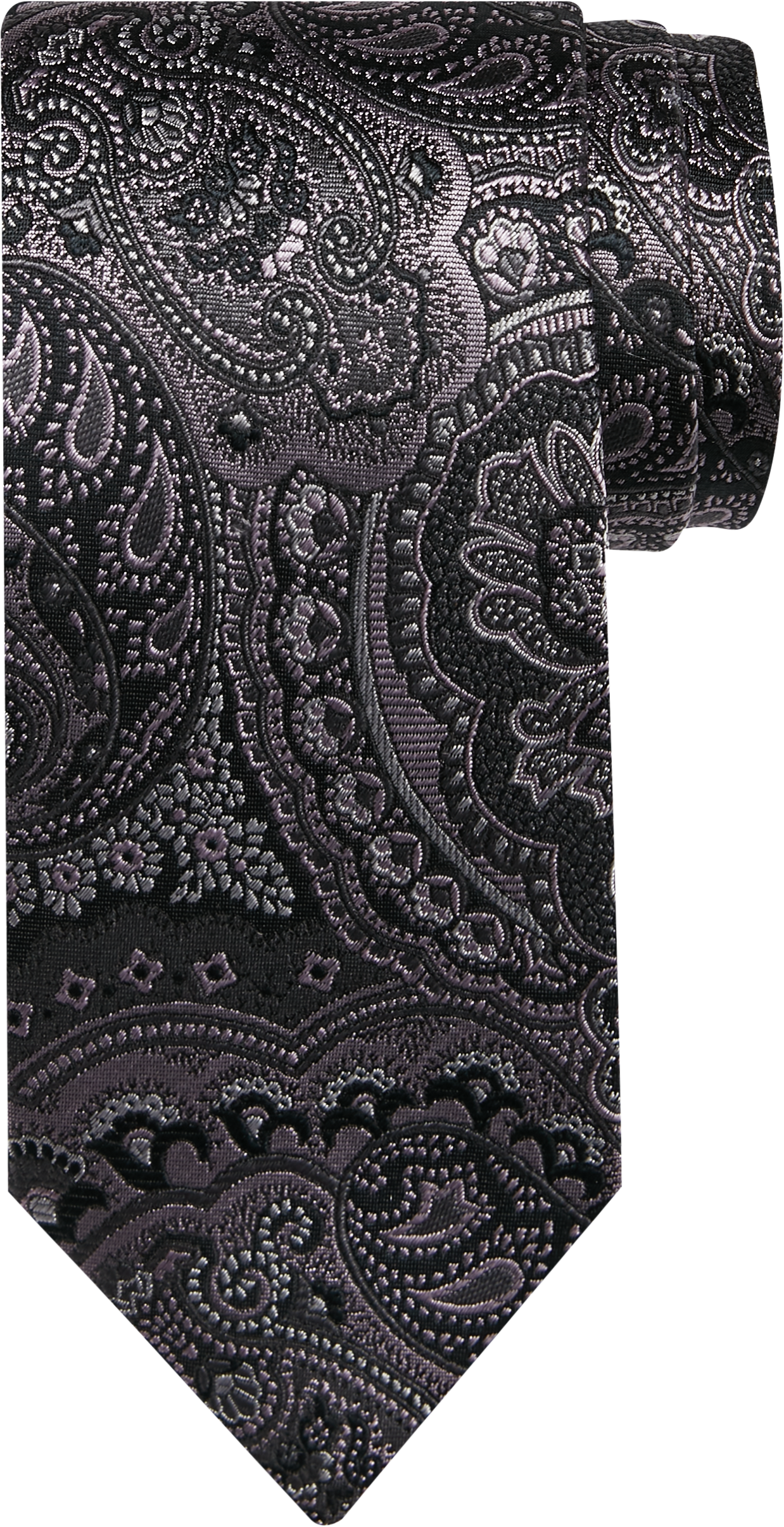 Pronto Uomo Narrow Tie, Charcoal Paisley - Men's Big & Tall | Men's ...