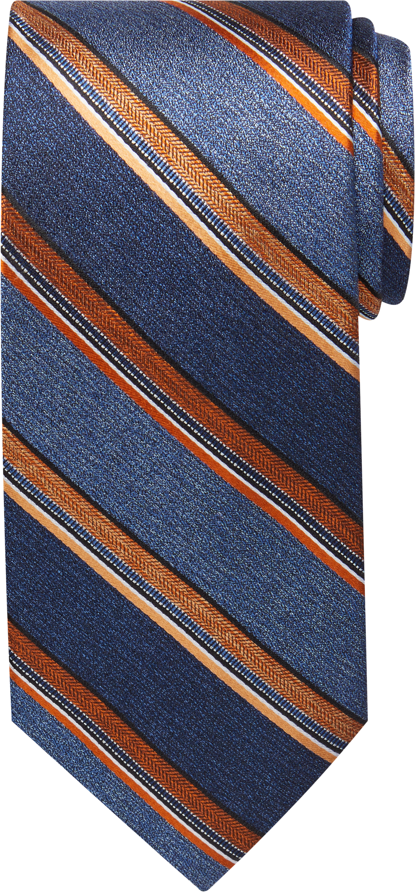 Pronto Uomo Orange & Blue Stripe Narrow Tie - Men's Featured | Men's ...