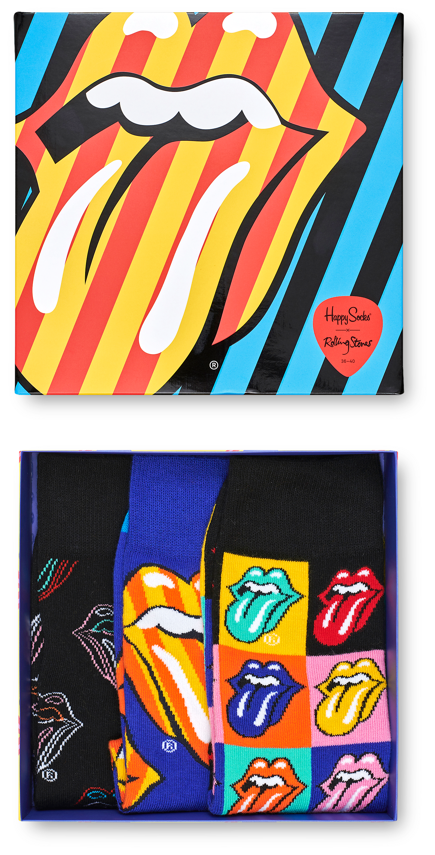 Happy Socks Rolling Stones Gift Box 3 Pack Men S Accessories Men S Wearhouse