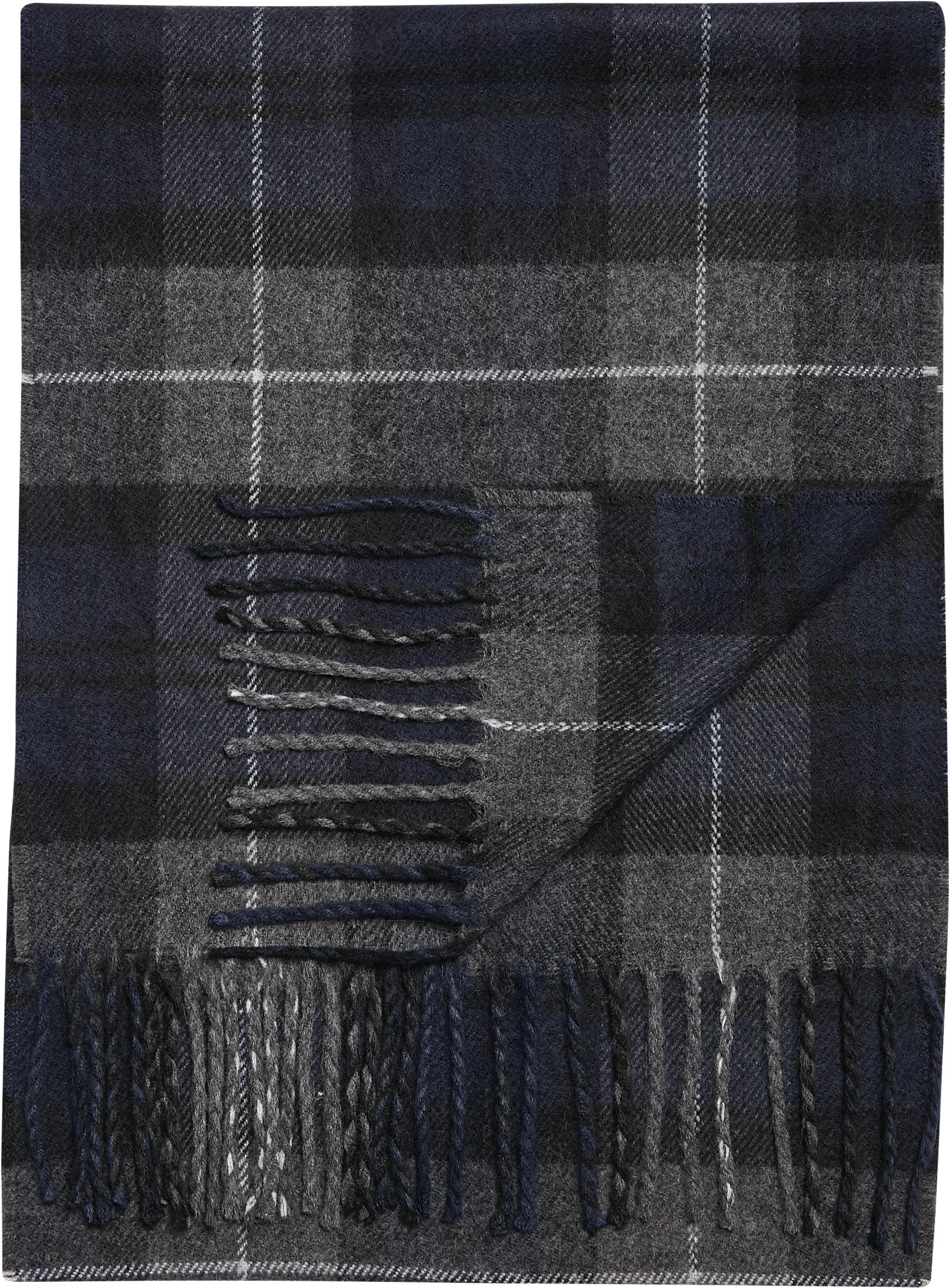 Pronto Uomo Blue & Black Plaid Scarf