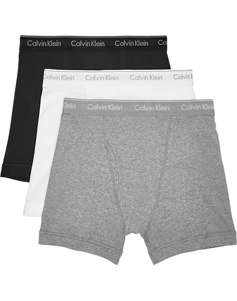 Calvin Klein Boxer Briefs 3-Pack, White, Gray & Black