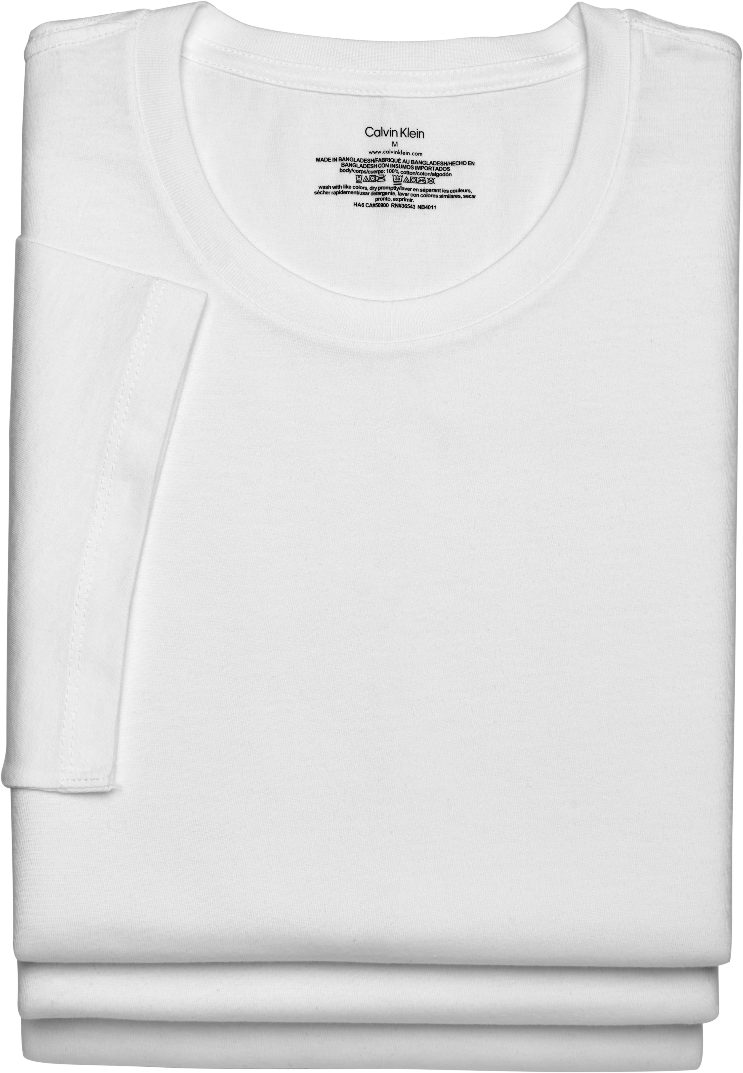 Autonom dollar jury Calvin Klein Crew Neck T-Shirt, 3-Pack, White - Men's Shirts | Men's  Wearhouse