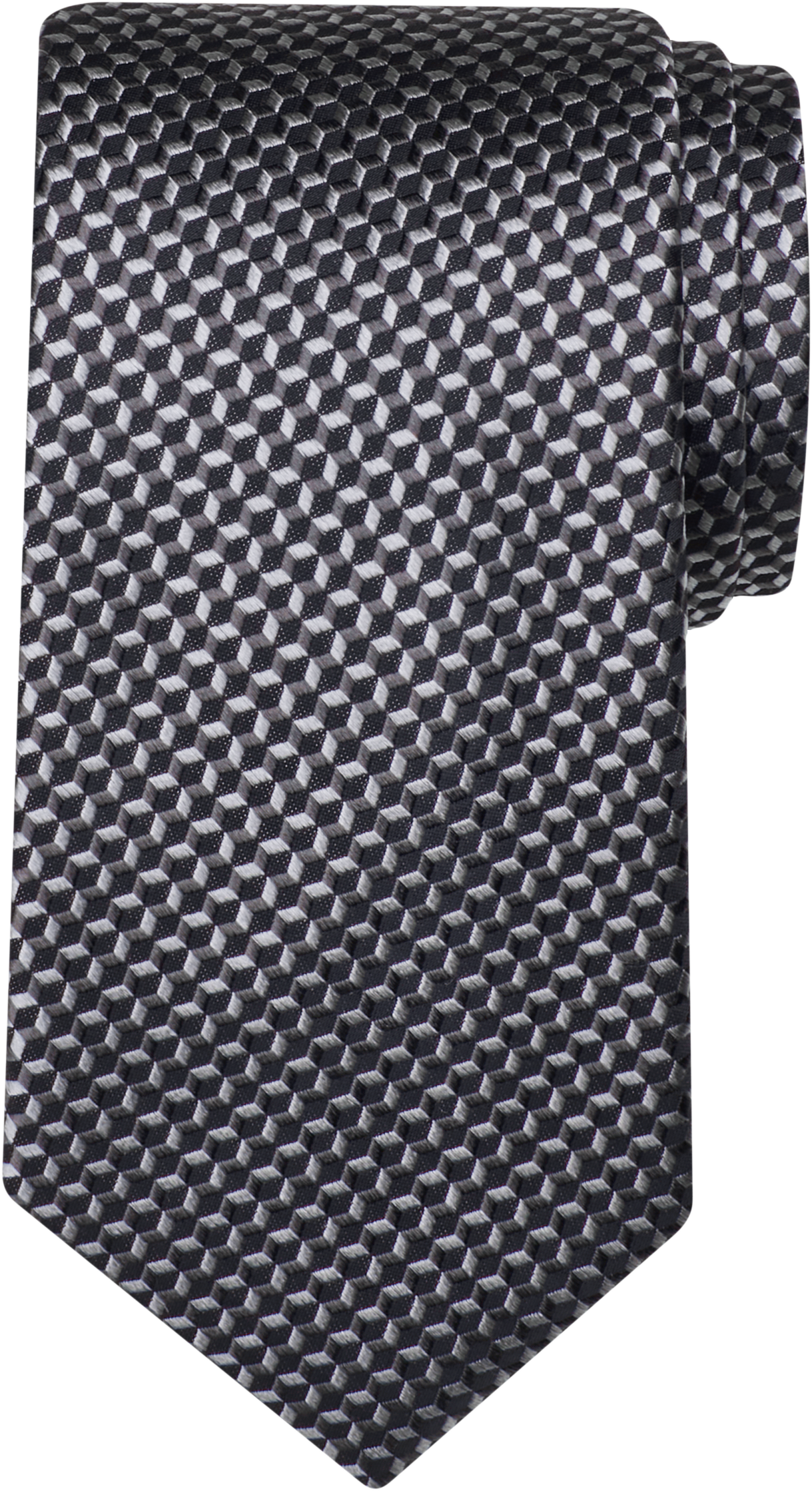 Michael Kors Narrow Silk Tie, Charcoal Geometric - Men's Accessories ...