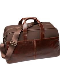 Joseph Abboud Leather & Nylon Duffel Bag, Brown