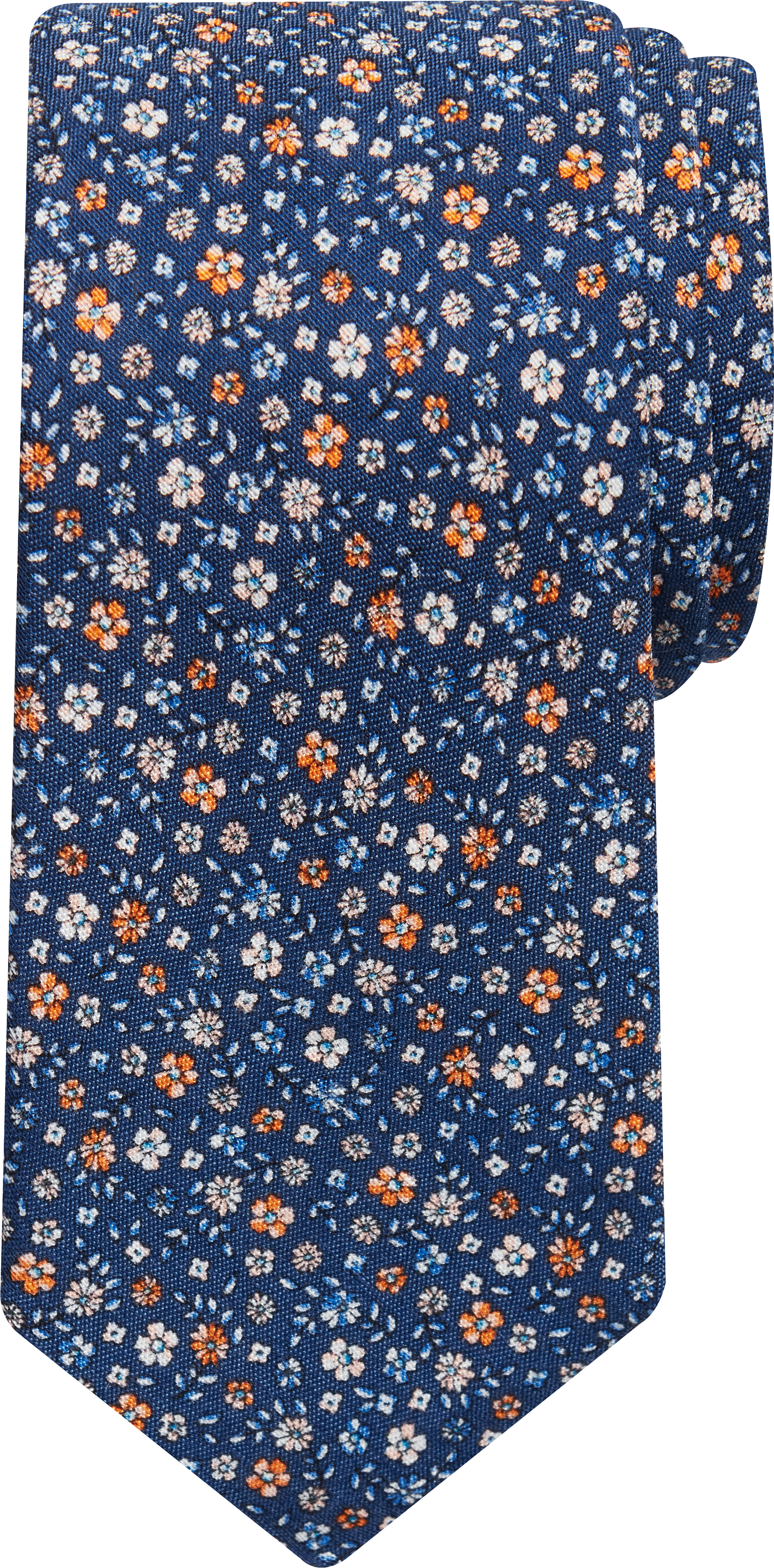 Lauren By Ralph Lauren Narrow Tie, Blue and Orange Petite Floral Print -  Men's Sale | Men's Wearhouse