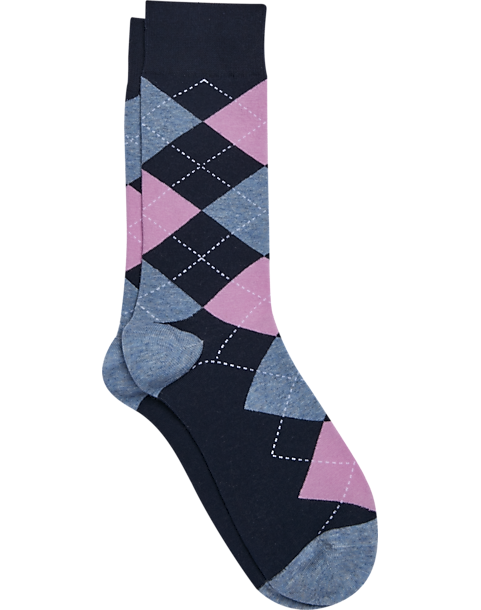 Egara Socks, Pink & Blue Argyle