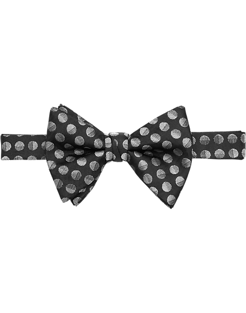 Calvin Klein Pre-Tied Bow Tie, Black & Silver Polka Dot