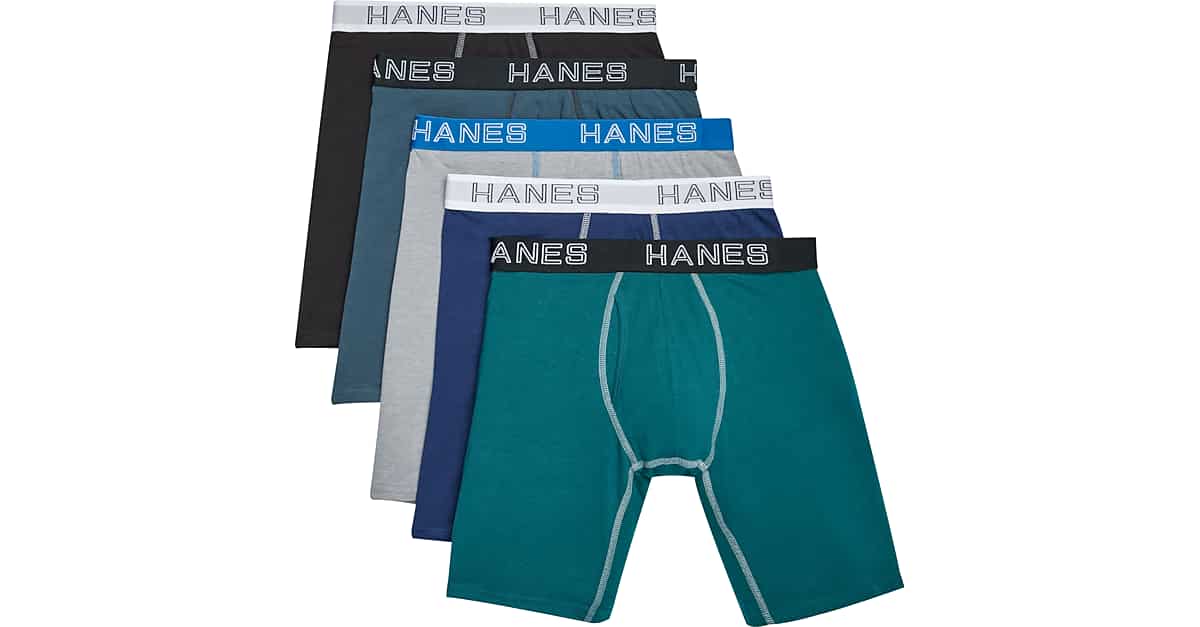 Hanes Long Leg Boxer Brief 5Pack, Assorted Colors Men's Accessories