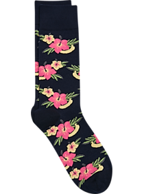 Mens 3 For $30 Socks, Clothing - Egara Socks, Navy Floral - Men's Wearhouse
