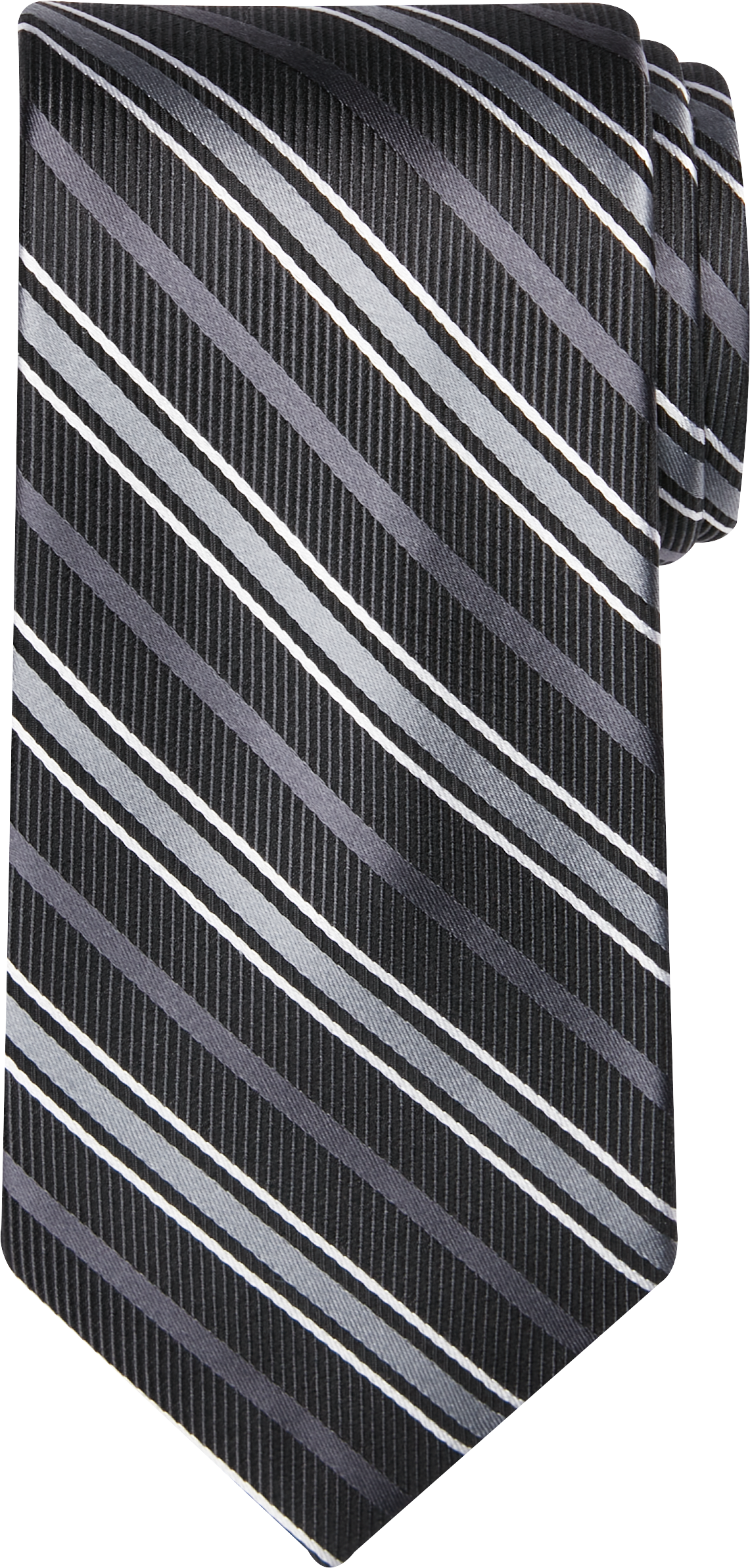 Pronto Uomo Narrow Tie, Black Stripe - Men's Accessories | Men's Wearhouse