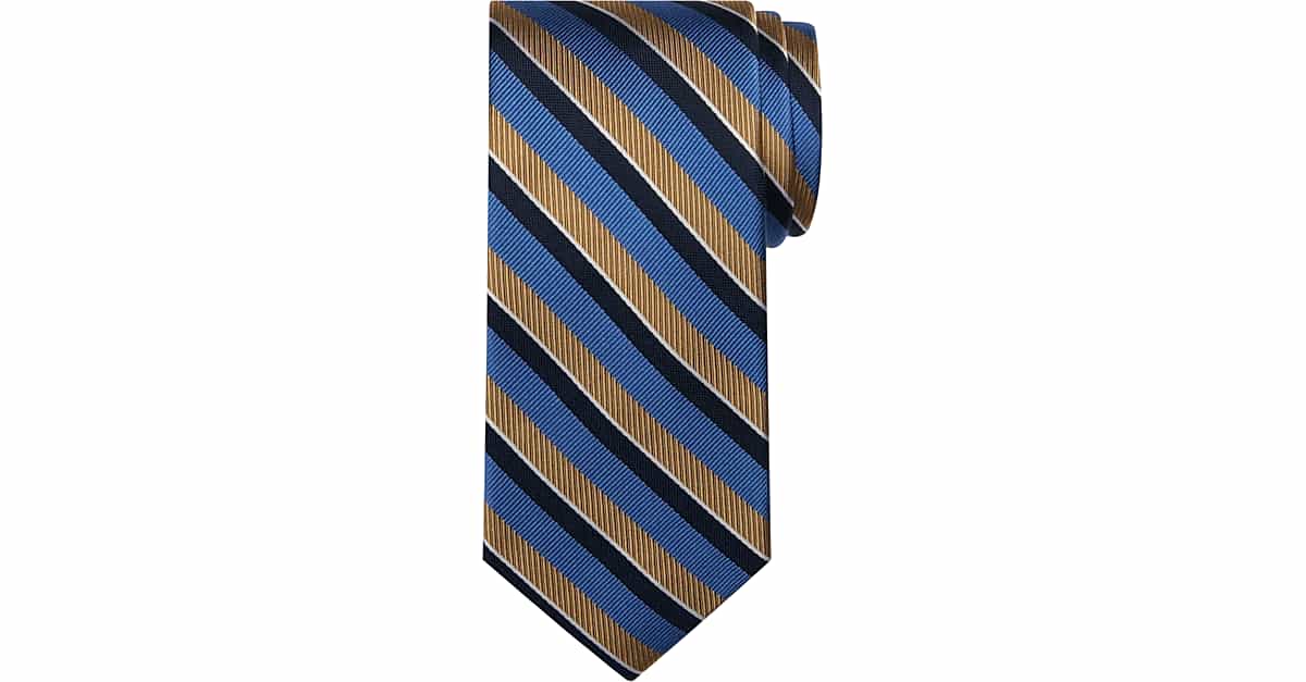 Pronto Uomo Narrow Tie, Gold Stripe - Men's Featured | Men's Wearhouse